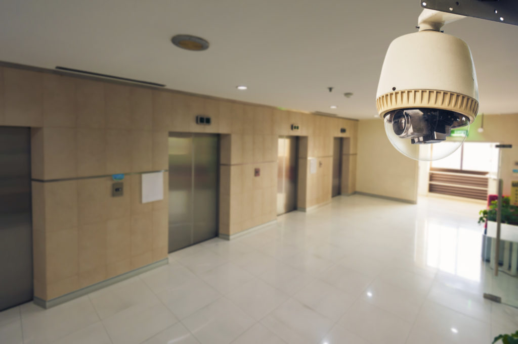 CCTV Camera Operating in front of elevator and fireexit Decypher