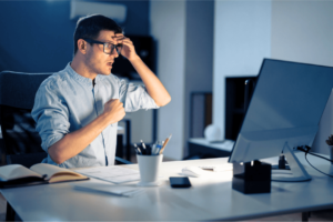 man who has been hacked on a computer